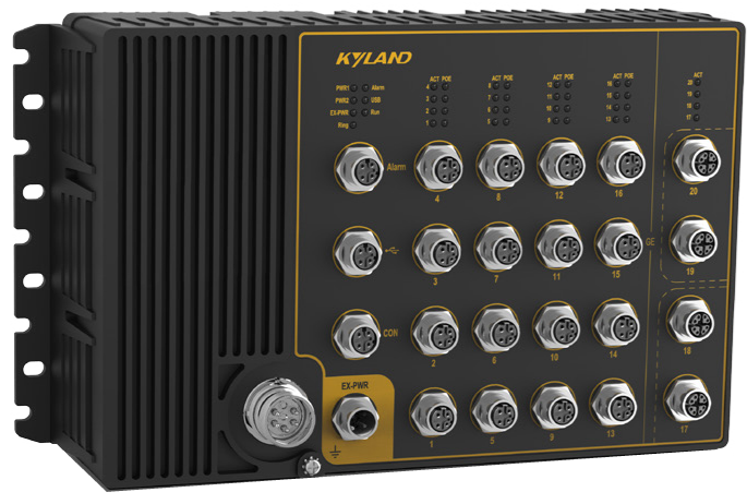 Коммутатор управляемый Kyland Aquam8620 302242770 Layer 3 managed, 16*10/100M Base-TX M12 connector PoE ports, 24VDC dual redundant power inputs
