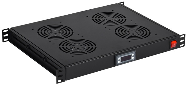 Вентиляторный модуль ITK FM05-1U4TS-R 1U с цифровым термостатом 4 вентилятора черный