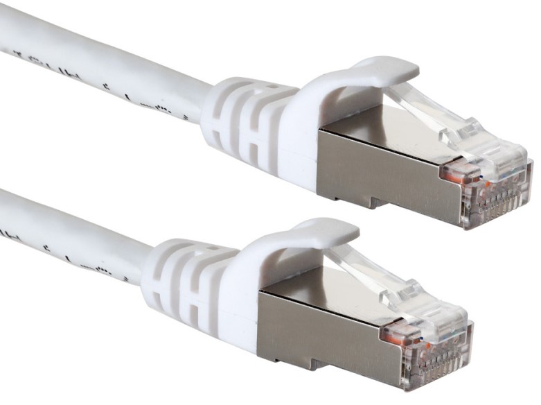 Кабель патч-корд S/FTP 6А кат. 1м Eurolan 21S-SA-01WT SLIM LINE, HF, T568B, белый