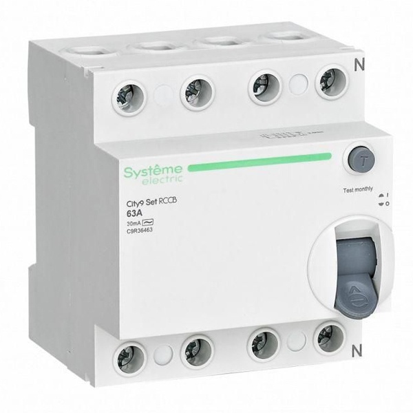 УЗО Systeme Electric C9R36463 City9 Set ВДТ 63А 4P 30мА Тип-AC 400В