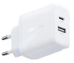 Зарядное устройство сетевое UGREEN X227 45310_ 20W USB-A+USB-C PD EU. Цвет: белый