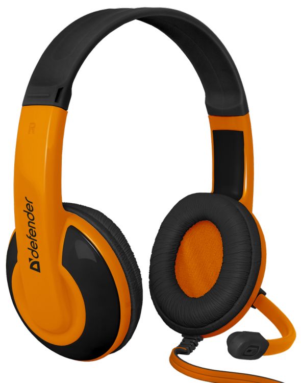 Наушники и гарнитуры Гарнитура проводная Defender Warhead G-120 64099 черный/оранжевый, 2 м