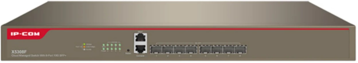   Xcom-Shop Коммутатор IP-Com X5308F с облачным управлением L3, 8х10G Base-X SFP+, 1хRJ45 Console port, 1хRJ45 MGT port