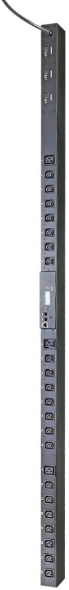 Блок розеток Eurolan 60A-67-56-24BL управляемый PRO вертикальный 0U с функцией коммутации и мониторинга каждой розетки, 32/230, 21 C13 + 3 C19, IEC 30
