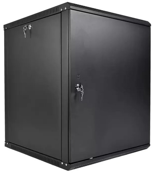 Шкаф настенный 19, 15U ЦМО ШРН-Э-15.350.1-9005 телекоммуникационный разборный ЭКОНОМ (600 × 350) дверь металл, цвет черный