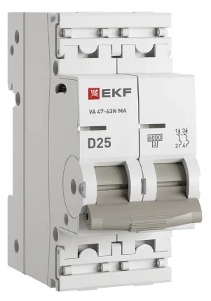 Автоматический выключатель EKF M63MA6240D ВА 47-63N MA 2P 40А (D) 6кА без тепл. расцепит. PROXIMA