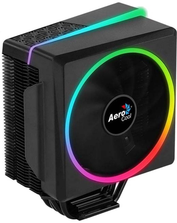 Кулер AeroCool CYLON 4 LGA2066/2011/115x/775/AM4/AM3+/AM3/AM2+/AM2/FM2/FM1 (алюминий, 120x120x25мм, 800-1800rpm, 14-26dBA, 26.1-52.5CFM, 4-pin PWM) Re