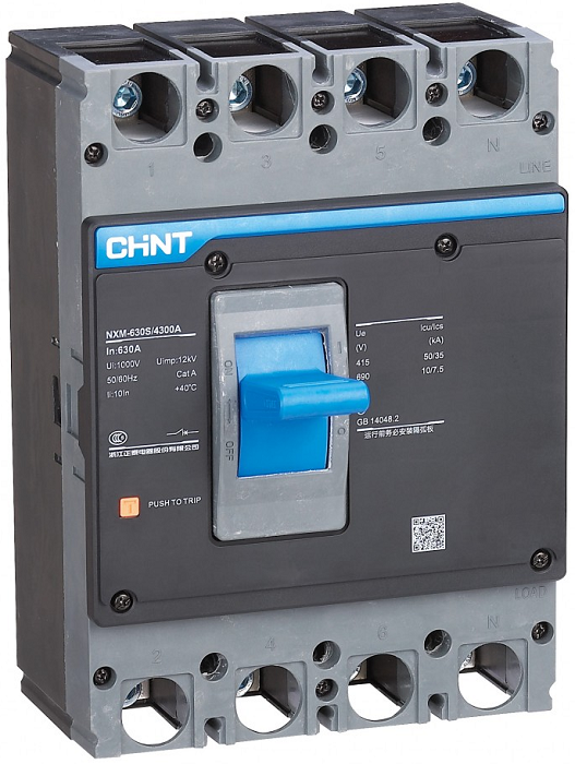 Автоматический выключатель в литом корпусе CHINT 131362 3P, 100А, 25кА, NXM-125S (R)