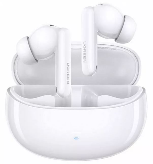 Наушники беспроводные UGREEN WS206 с эффектом шумоподавления HiTune T3 Pro Active Noise-Cancelling Earbuds, цвет: белый