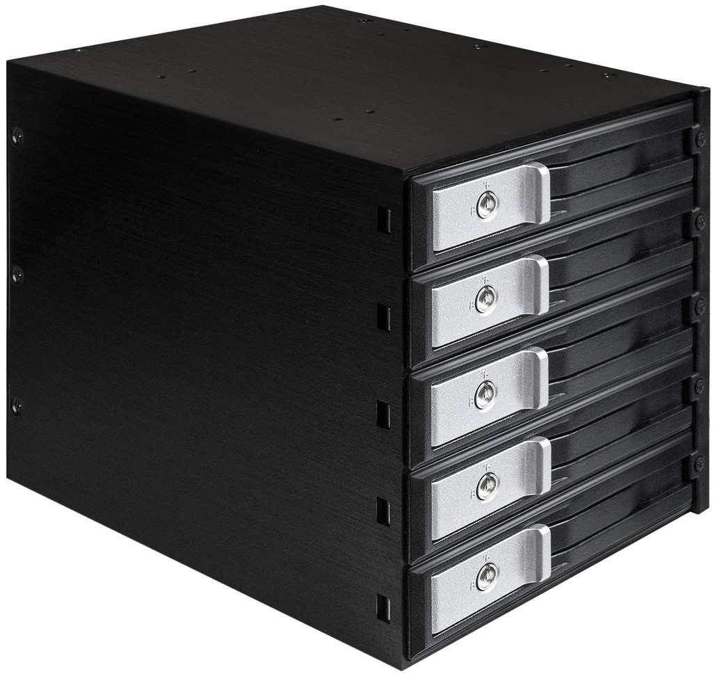 Корзина для жесткого диска Exegate HS535-12G EX289284RUS универсальная, на 5*3,5 SATA3/12G SAS HDD, занимает 3*5,25 отсека