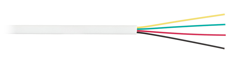   Xcom-Shop Кабель телефонный NikoMax NKL 2026A-WT плоский, 4 жилы, внутренний, PVC, 26AWG, многожильный, белый, 100м