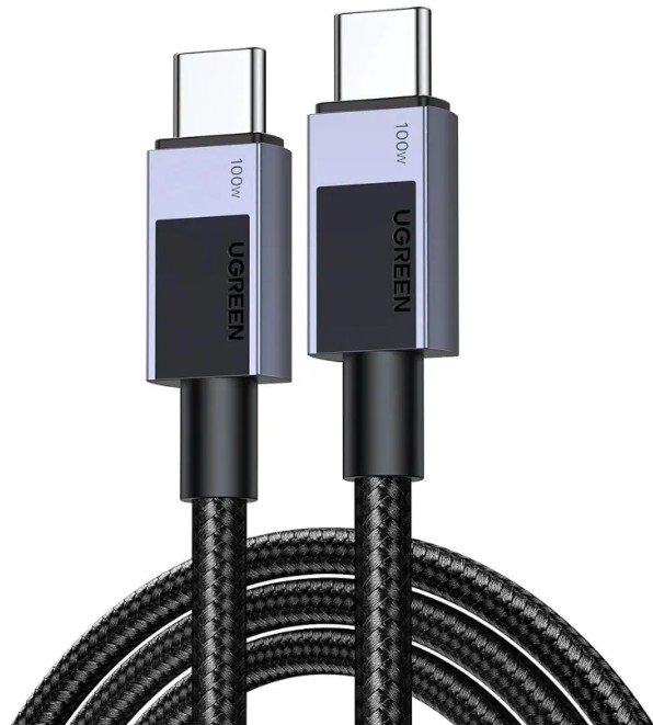Кабель UGREEN L512 45063_ Type C 2.0 Male To Type C 2.0 Male 5A Data Cable. Длина: 1м. Цвет: черный