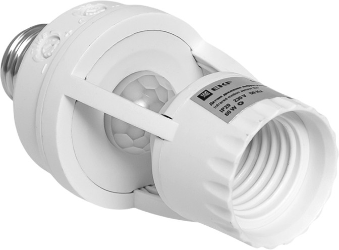 Датчик движения инфракрасный EKF dd-ms-E27 E27 60Вт 360гр. до 7м IP20