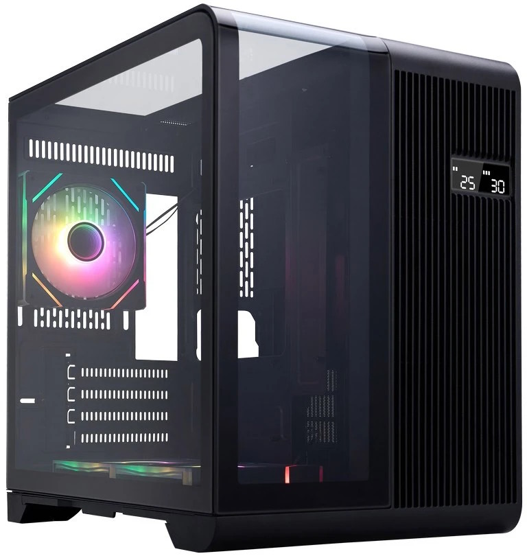 Корпус mATX 1STPLAYER RT5-BK-2FC7R-1FC7 без БП, боковая панель из закалённого стекла, 2*USB 3.0