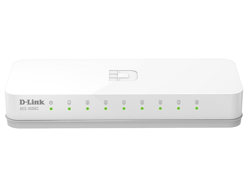 Коммутатор неуправляемый D-link DES-1008C/A1A 8xUTP 10/100, Auto-sensing, Stand-alone, rev/A1A/A1B/B1A
