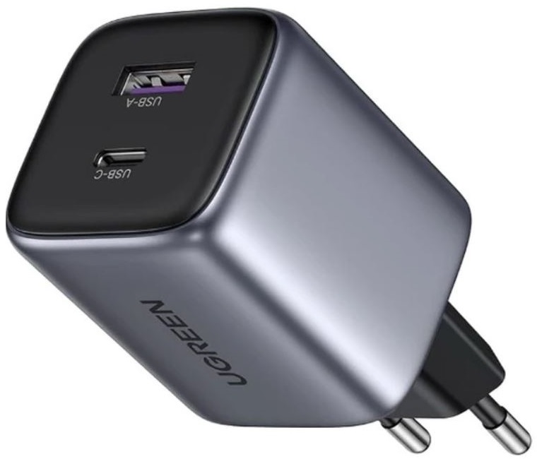 Зарядное устройство сетевое UGREEN CD350 15539_ Nexode 35W USB-A - USB-C Wall EU. Цвет: серый