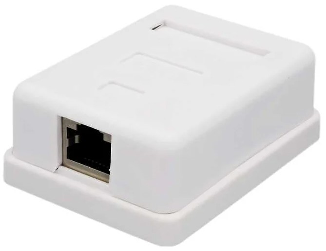Розетка настенная SUPRLAN 10-0354-1 накладная RJ45 1 кат.5E FTP белый