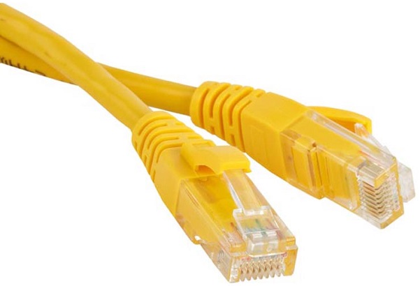 Кабель патч-корд U/UTP 5e кат. 1м. TWT TWT-45-45-1.0-YL RJ45 - RJ45, 4 пары, желтый