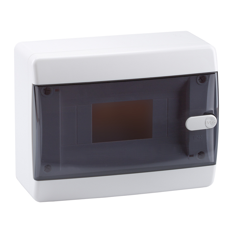 Корпус КЭАЗ 145775 пластиковый навесной OptiBox P-CNK-1-08-IP41 прозрачная черная дверь