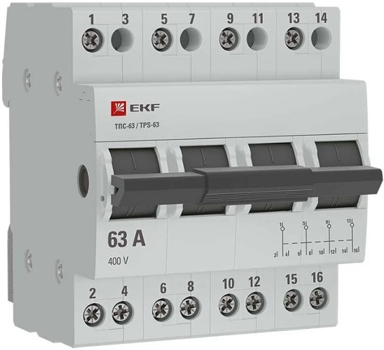 Переключатель EKF TPS463 4P 63А PROXIMA