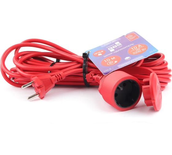 Удлинитель Power Cube PC-2-B-10(IP) 10А/2,2 кВт, 1р б/з, 10м, IP54 2*1 мм2