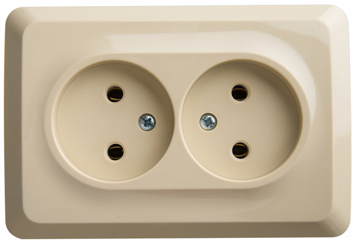 Розетка Schneider Electric PA16-105K 2-ая угловая б/з без шторок 16А 250B крем