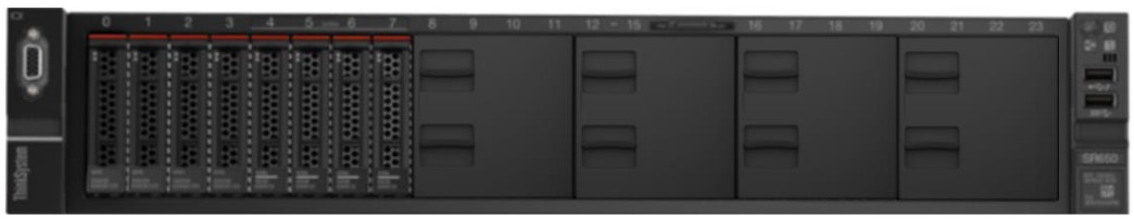 Сервер Lenovo SR650 2U 8SFF 2xXeon 5220R (2.2GHz 24C 150W)/4x16GB/9350-8i 2GB/4x1.8TB 10K SAS/3x8 PCIe/2x16Gb FC/4x1Gb LOM/2x1100W/XCC Ent/Rails