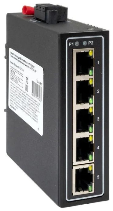 Коммутатор промышленный неуправляемый EKF TSX-U-5T U-5T 5 портов 10/100Base-T(X) RJ45 монтаж на DIN-рейку TSX