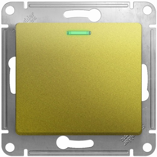 Переключатель Schneider Electric GSL001063 Glossa 1-клавишный с подсветкой, сх.6а,10AX фисташковый