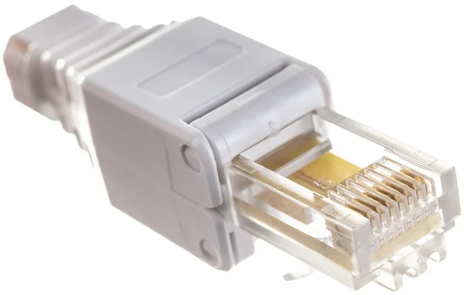 Коннектор SUPRLAN 10-0218-1 UTP кат.5E RJ45 с защитным колпачком серый