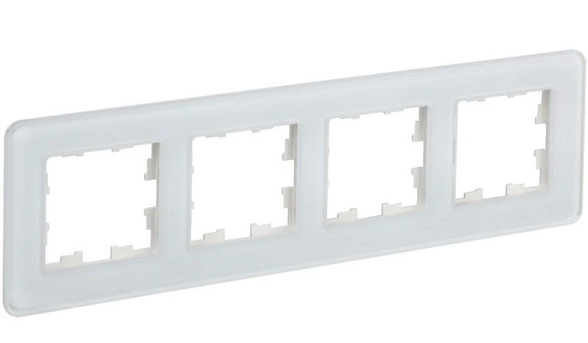 Рамка четверная IEK BR-M42-G-41-K01 BRITE РУ-4-2-Бр Стекло Белый RE