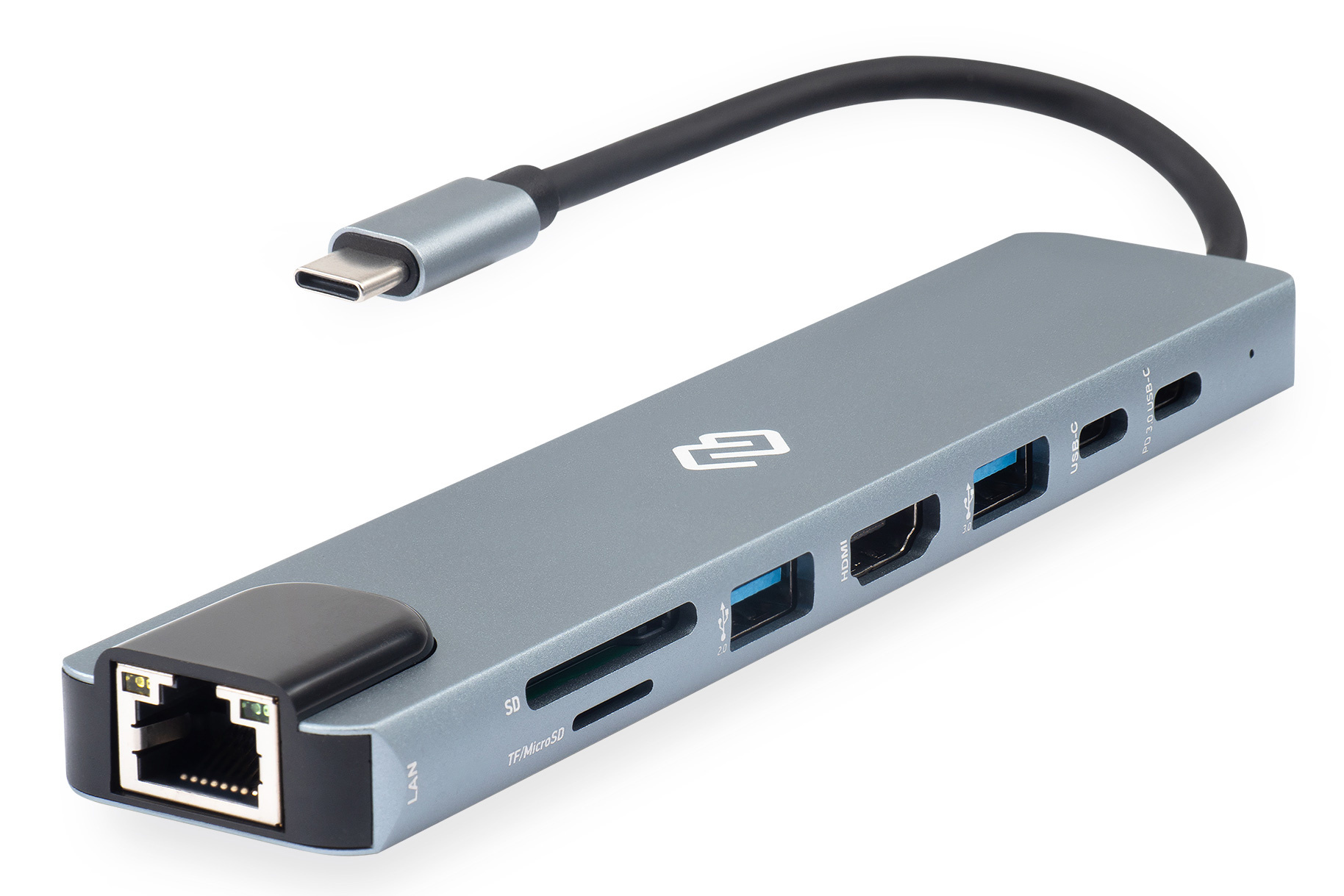 Док-станция Digma DS-951 Type-C to HDMI (4K@30Hz, FULL HD@60Hz), USB-C PD 87W, USB-C, SD/microSD, RJ-45, USB 3.0, USB 2.0