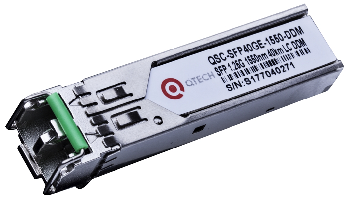 Шлюзы безопасности QTECH Трансивер QTECH QSC-SFP40GE-1550-DDM-I 40км, 1,25Гбит/c, Tx=1550nm, LC, DFB, SM, DDM, индустриальный