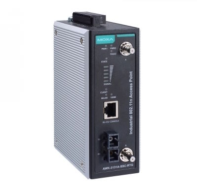 Точка доступа MOXA AWK-3131A-SSC-RTG-EU-CT-T беспроводная IEEE 802.11a/b/g/n, одномодовое оптоволокно (разъем SC), с функцией Turbo Roaming, с конформ