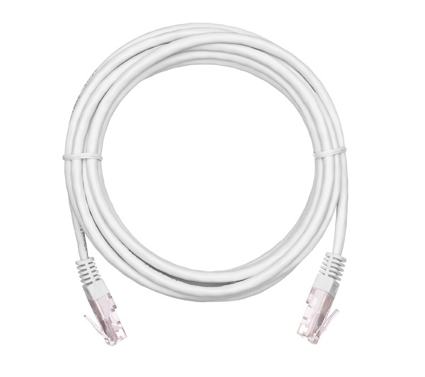 Кабель патч-корд U/UTP 5e кат. 2м. Netlan EC-PC4UD55B-BC-PVC-020-WT-10 2хRJ45/8P8C, T568B, Molded, BC (чистая медь), PVC нг(B), белый, уп-ка 10шт.