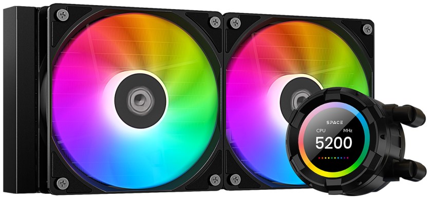  Система охлаждения жидкостная ID-Cooling SL240 XE LGA20XX/1700/1200/115X/AM5/AM4 (2*120mm fan, TDP 3000W, 76.16CFM, 35.2dBa, 4-pin PWM, LCD Display, A