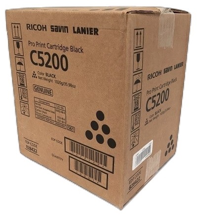 Картридж Ricoh Pro Print Cartridge Black C5200 828426 Тонер черный тип C5200. Ресурс 33 000 отп (A4, 8,75% заполнения), ресурс 57 750 отп (A4, 5% запо