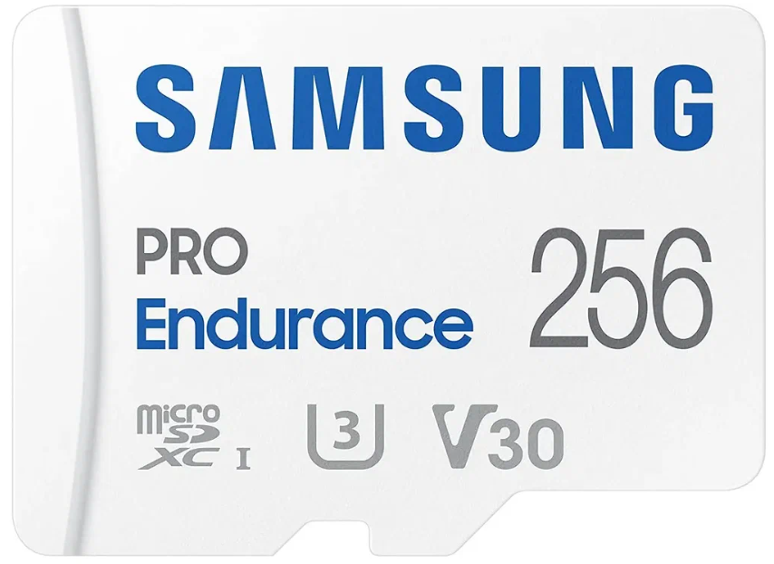 Карта памяти MicroSDXC 256GB Samsung MB-MJ256KA/APC PRO Endurance (для видеорегистратора) Class 10, UHS-I, W 30 МБ/с, R 100 МБ/с, адаптер на SD