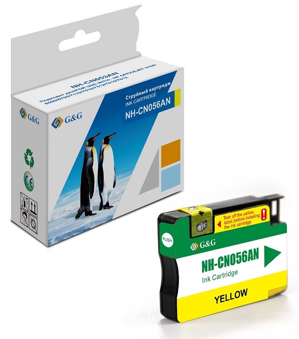Картридж G&G GG-CN056AN желтый (14мл) для HP Officejet 6100/6600/6700/7110/7510