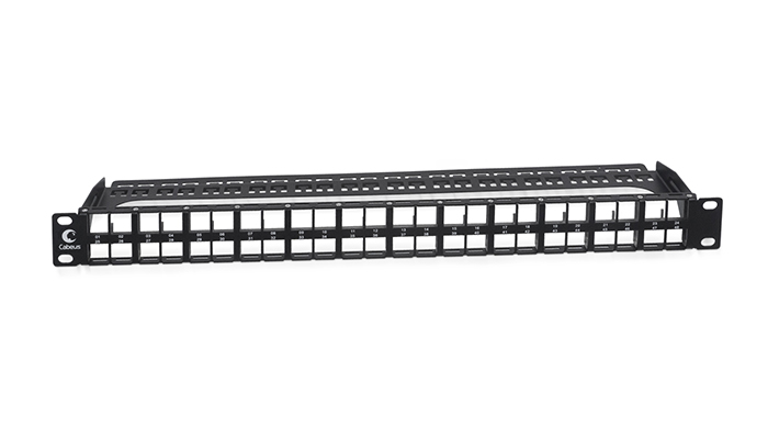 Патчпанель Cabeus PLBHD-48-1U модульная, 19 (1U), 48 портов, для неэкранированных модулей, с задним кабельным организатором (без модулей)