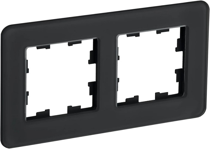 Рамка двойная IEK BR-M22-G-41-K02 BRITE РУ-2-2-Бр Стекло Черный RE