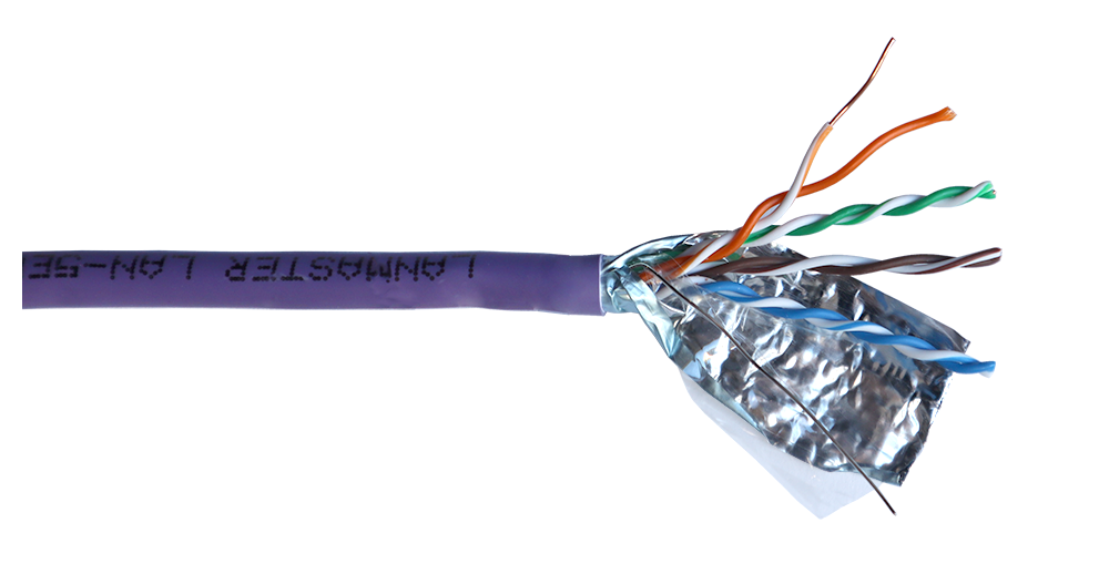 Кабель витая пара S/FTP 5e кат. 4 пары Lanmaster LAN-5EFTP-HFLT 200Mhz, нг(А)-HFLTx, 305 м