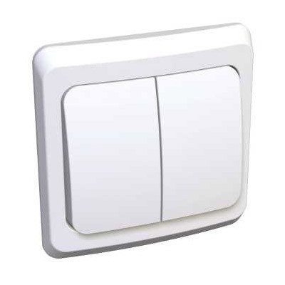 Выключатель Schneider Electric BC10-006B Этюд 2-клавишный, с подсветкой, скрытый, 10 А, 220/250 В, IP20, в сборе (сх.5.) (белый)