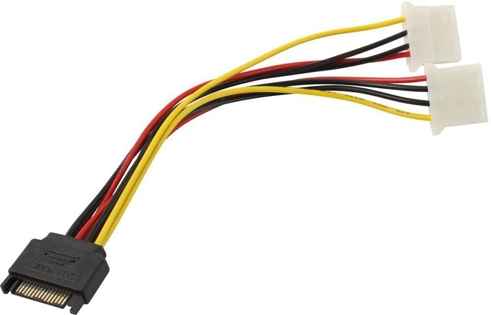 Кабель питания SATA Exegate EX-CC-SATAM2MF EX294795RUS (15pin M/2xMolex F)