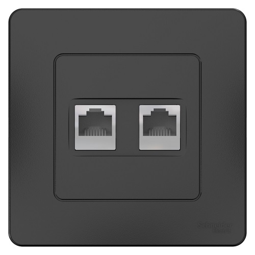 Розетка Schneider Electric BLNIS045456 2-ая компьютерная RJ45 Антрацит внутр