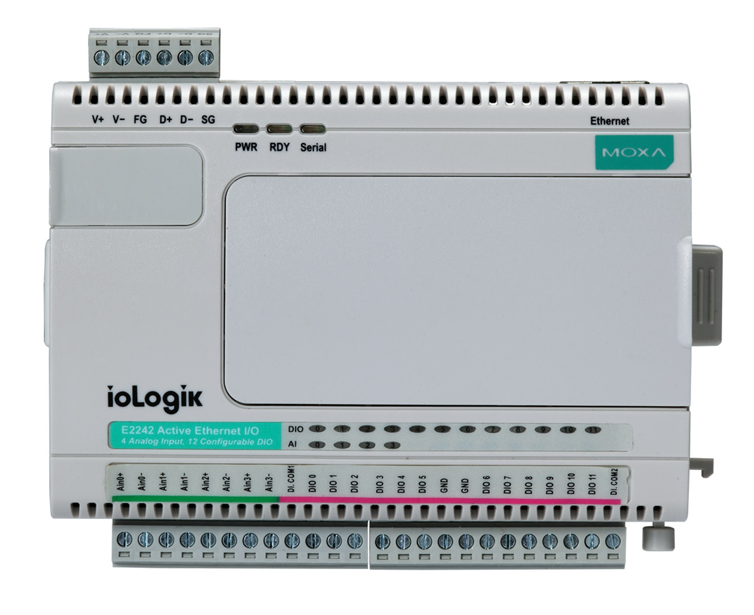  Модуль MOXA ioLogik E2214-T Active Ethernet I/O with 6 digital inputs and 6 relays