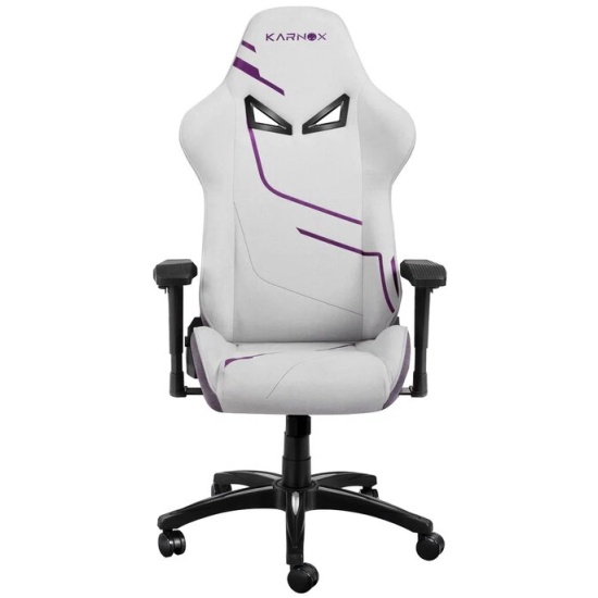 Кресло KARNOX HERO Genie Edition KX800109-GE бело-фиолетовое, ткань, поясничная поддержка, нейлоновая крестовина, до 95кг, механизм качания