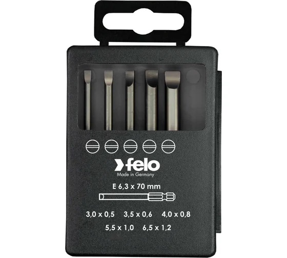 Набор бит Felo 03091716 SL Industrial 73 мм в кейсе, 5 шт