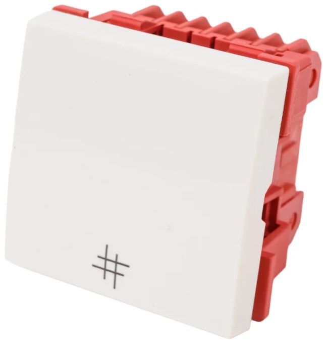 Информационные розетки Выключатель Lanmaster LAN-EC45x45-S14-WH 4-контактный, одноклавишный 45х45, белый