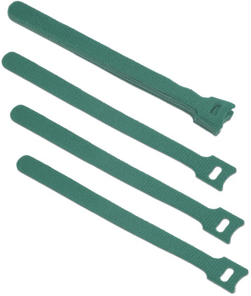 180mm Хомут Cabeus CLAMP-180-GN для кабеля, липучка с мягкой застежкой, 180x14 мм, зеленый (10 шт.)